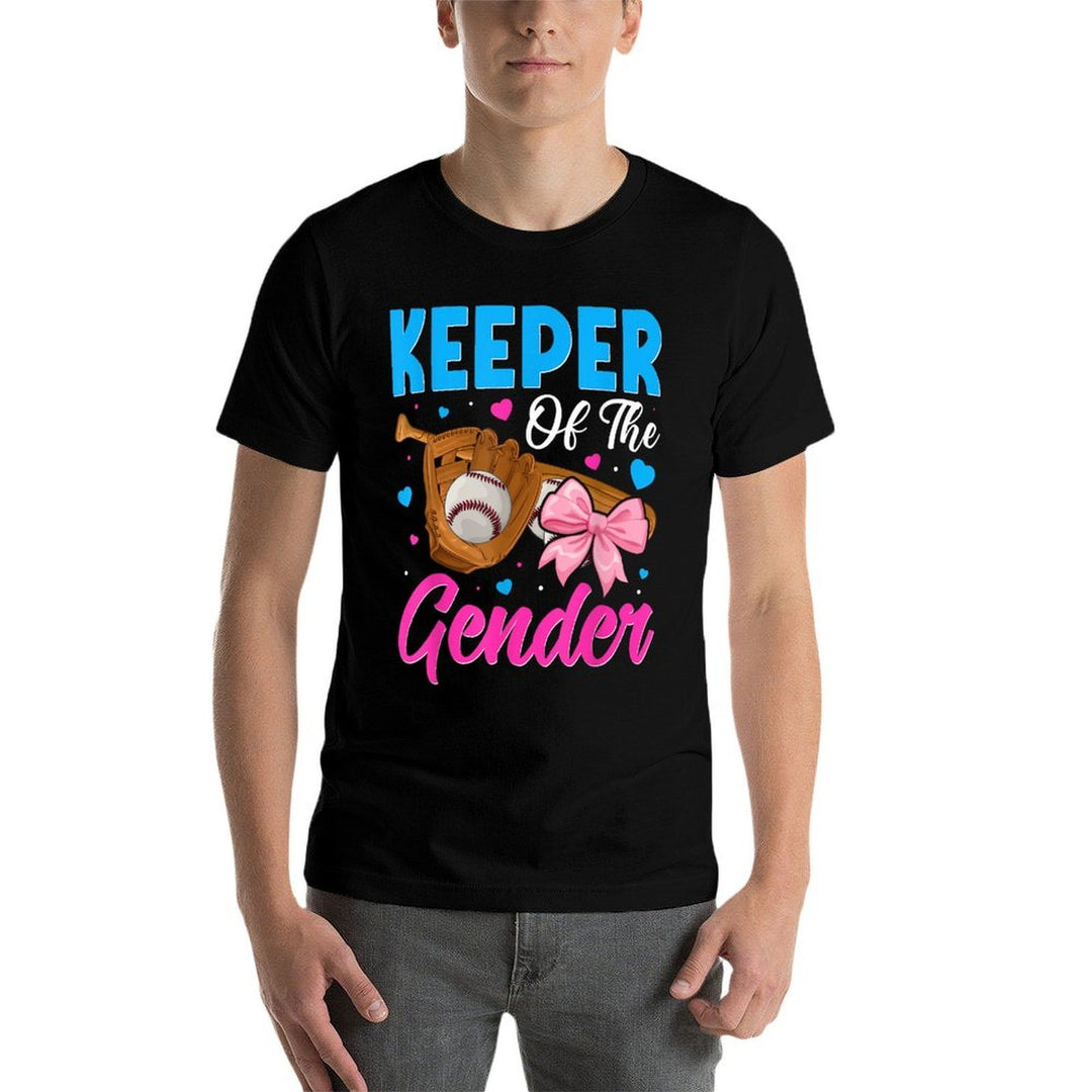 Keeper Of The Gender Baseball Or Bows Gender Reveal Party  Relaxed-fit T-Shirt
