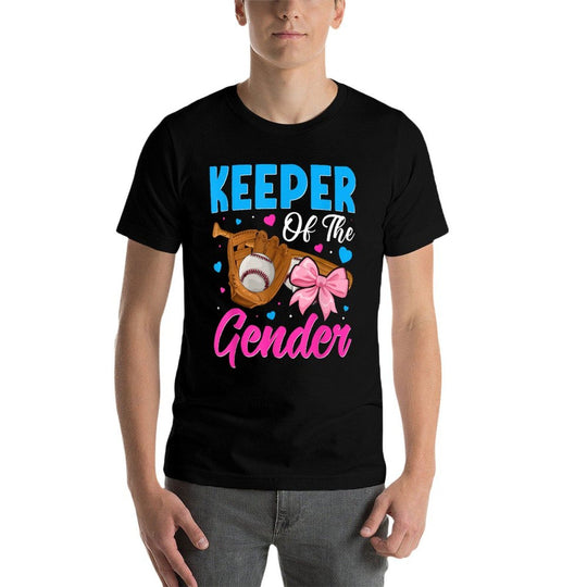 Keeper Of The Gender Baseball Or Bows Gender Reveal Party  Relaxed-fit T-Shirt