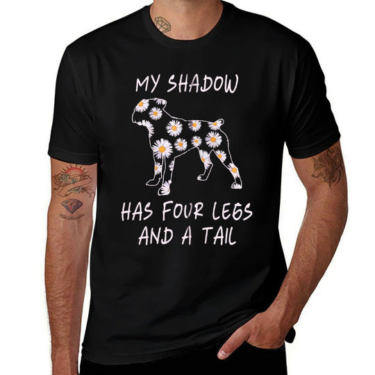 My Shadow Has Four Legs And A Tail Boxer Dog Mom Flowers Zip  Breathable T-Shirt