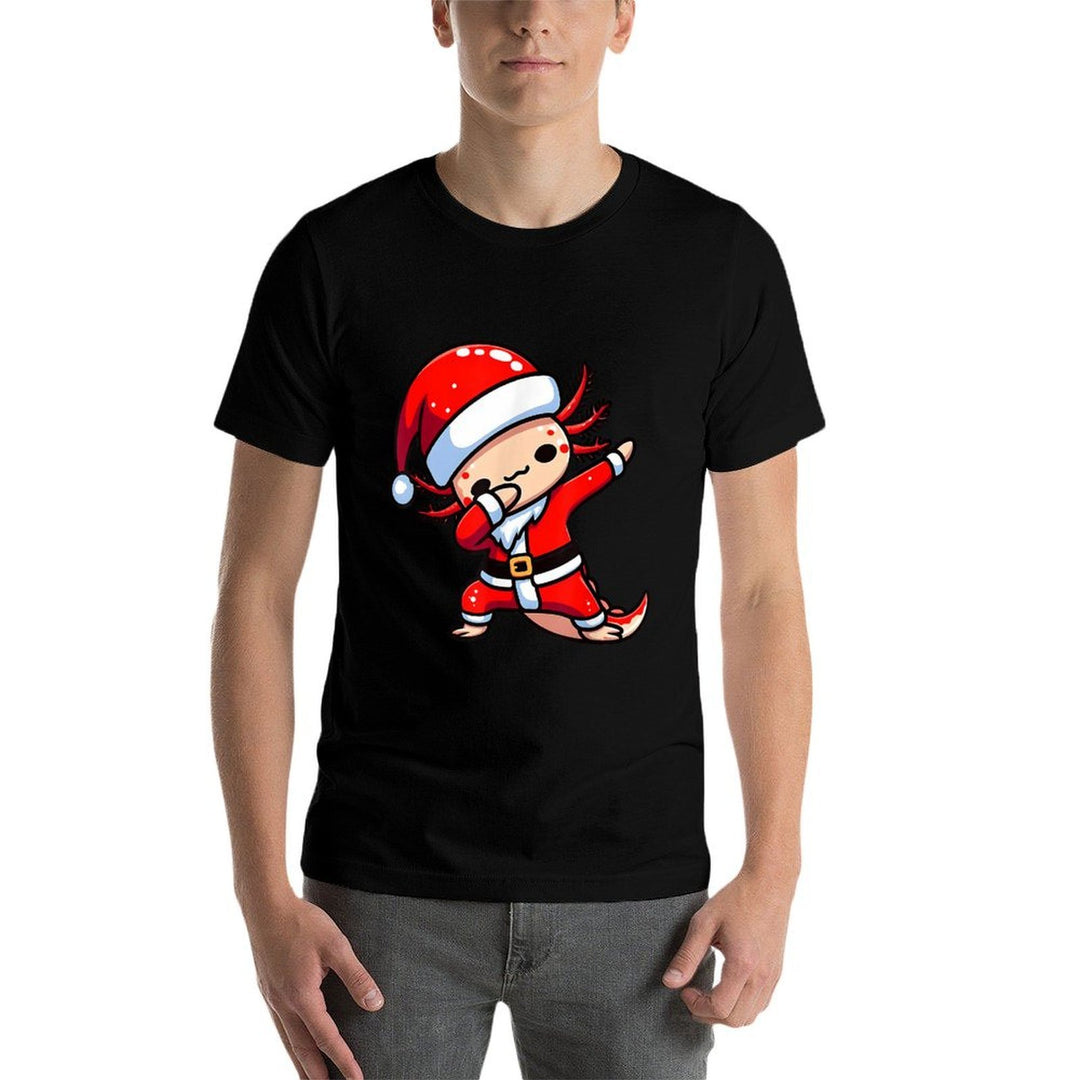 Dabbing Axolotl Santa Claus Hat Kids Boys Christmas Pajama  Classic T-Shirt