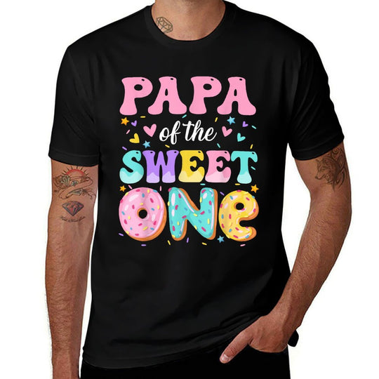Papa Of The Sweet One 1st Birthday Donut Bday Party  Eco-friendly Material T-Shirt