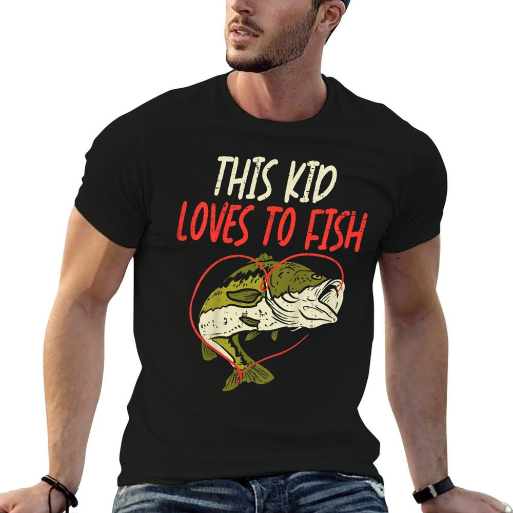 This Kid Loves To Fish Bass Fishing Family Matching Gift  Breathable T-Shirt