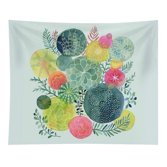 Succulent Circles Tapestry