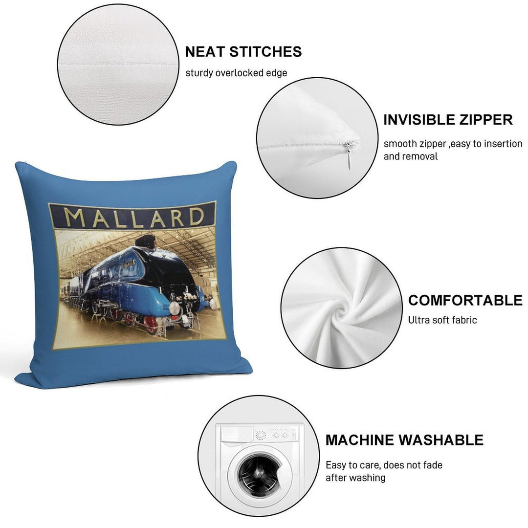 LNER A4 Mallard And Nameplate Soft Gift Ready Throw Pillow