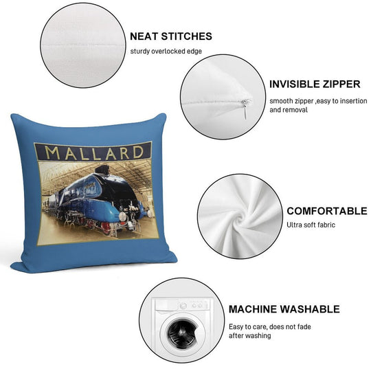 LNER A4 Mallard And Nameplate Soft Gift Ready Throw Pillow