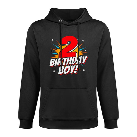 Kids Superhero Birthday Boy Party - 2 Year Old - 2nd Birthday Machine Washable Hoodie
