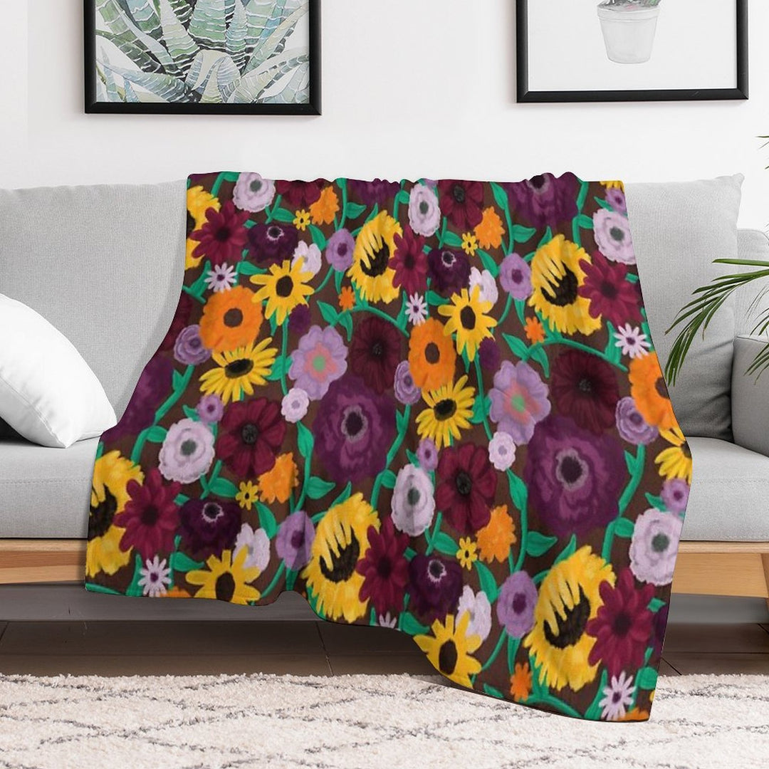 Surprise Song Piano Flowers  Acoustic Set Velvety-soft Throw Blanket