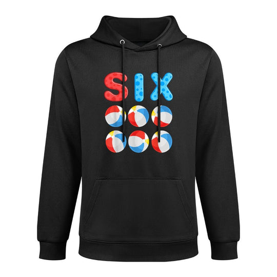 6th Birthday Six Year Old Beach Ball Theme Pool Party Colorfast Hoodie