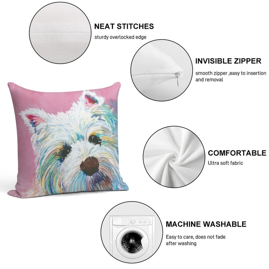 West Highland Terrier Love Soft Bedroom Essential Throw Pillow