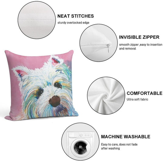 West Highland Terrier Love Soft Bedroom Essential Throw Pillow