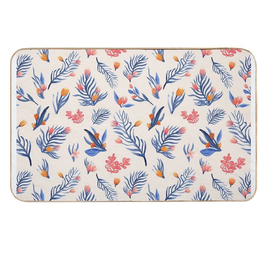 Succulent Garden Pattern on Cream  Pet-Safe Bath Mat