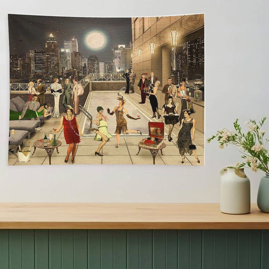 Art Deco Skyline Tapestry