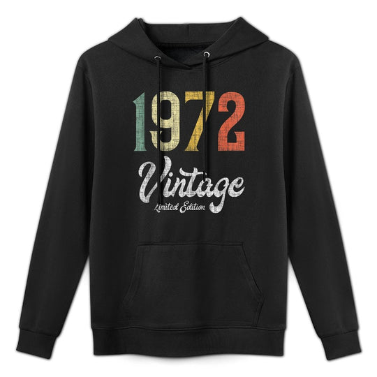 Vintage 1972 Limited Edition 50th Birthday Medium-Weight Fabric Hoodie