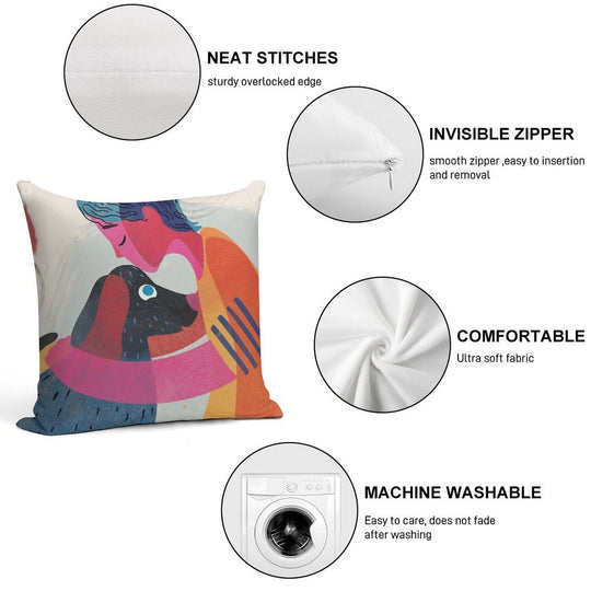 Dogs Love Soft Durable Construction Throw Pillow