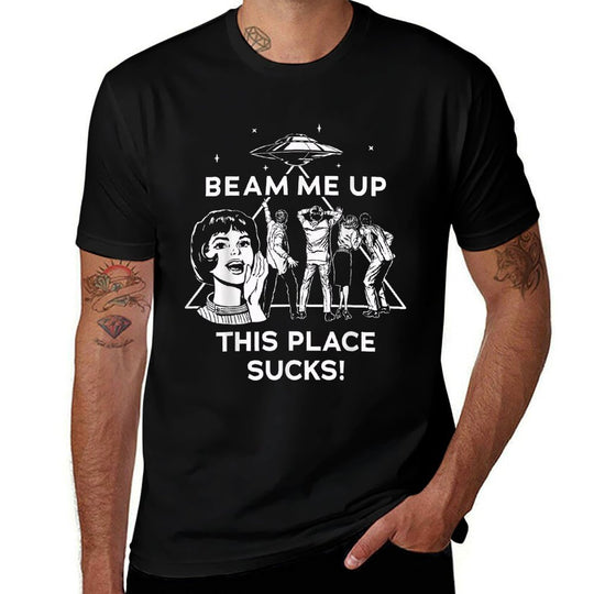 Stranger Things Season 5 Beam Me Up This Place Sucks!  Relaxed-fit T-Shirt