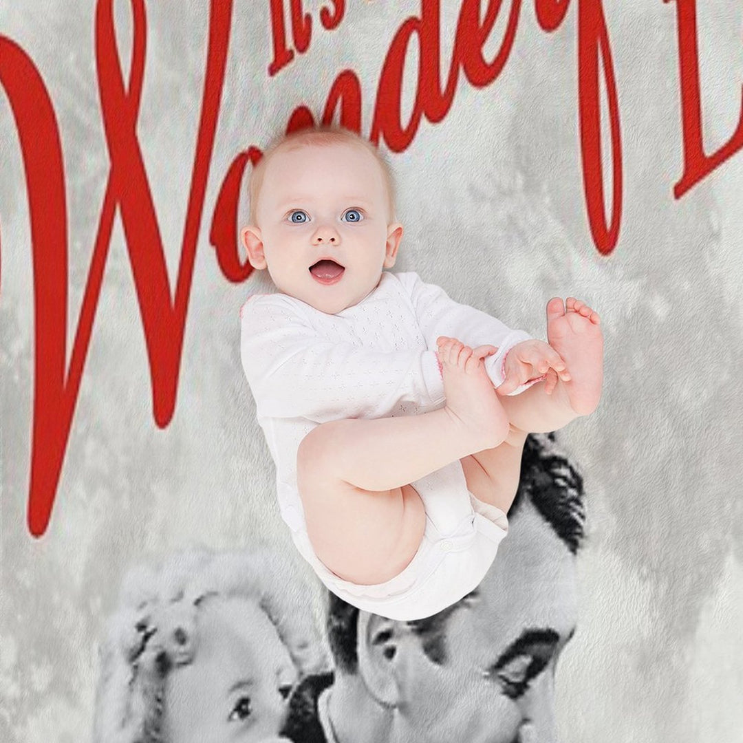 Its A Wonderful Life Vintage Christmas Classic Easy Care Throw Blanket