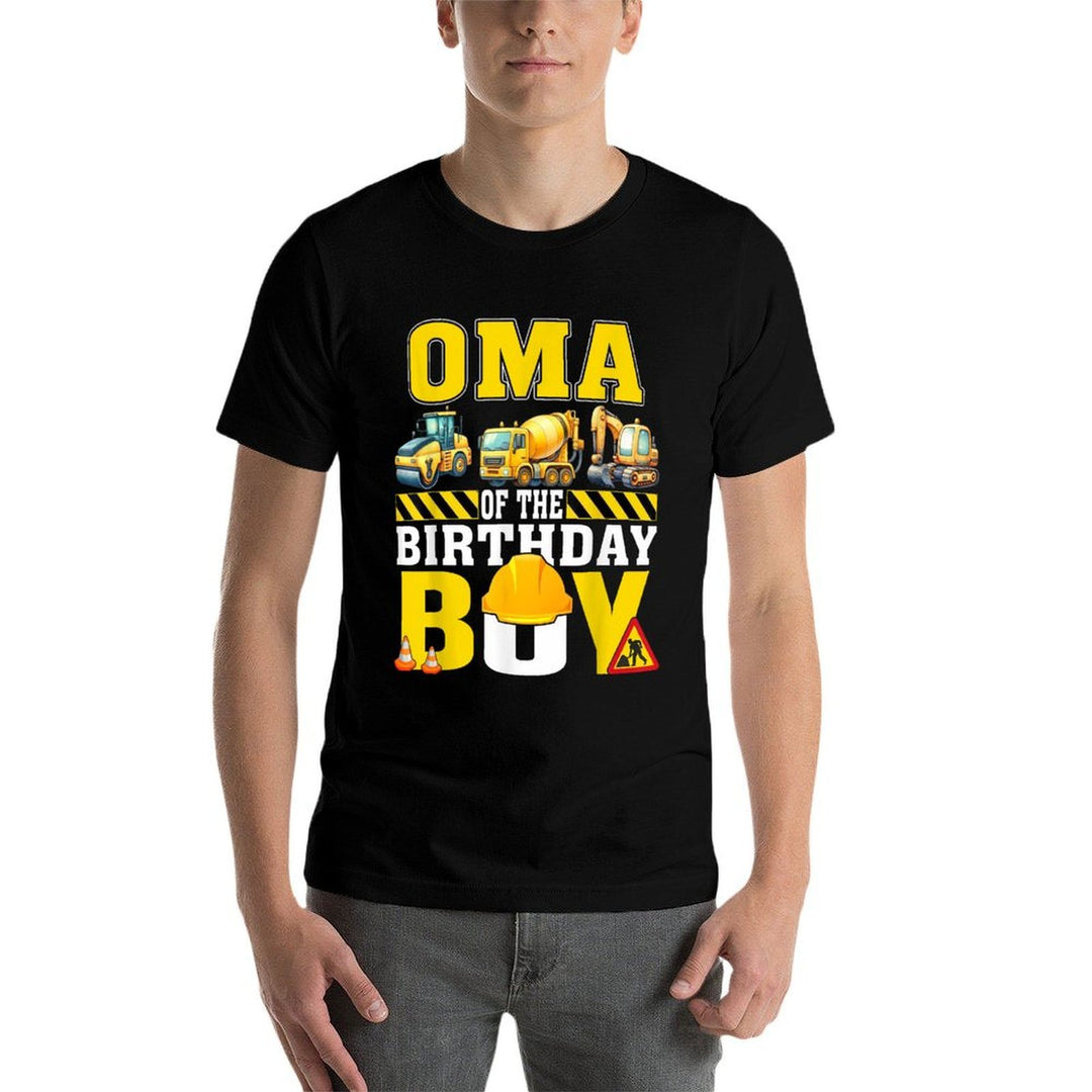 Oma Of The Birthday Boy Construction Worker Birthday  Rolled Sleeves T-Shirt