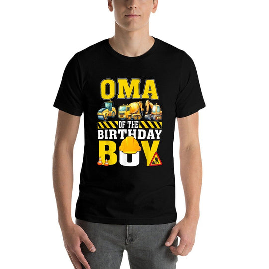 Oma Of The Birthday Boy Construction Worker Birthday  Rolled Sleeves T-Shirt