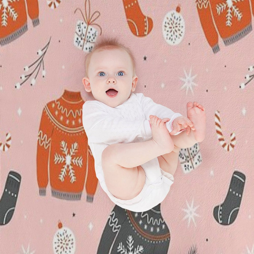 Christmas Sweater Pattern Pink Anti-pilling Throw Blanket