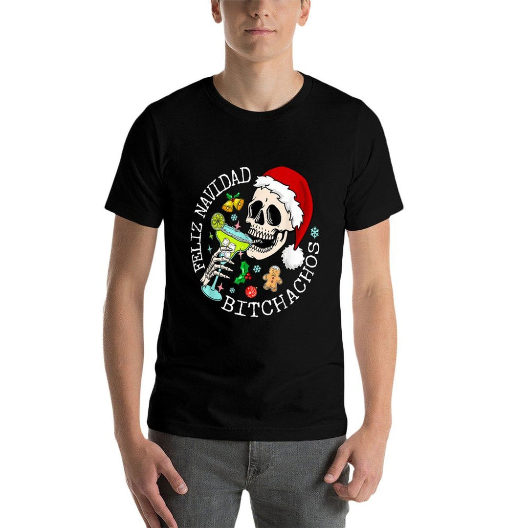 Feliz Navidad Bitchachos Funny Skull Spanish Merry Christmas  Versatile T-Shirt