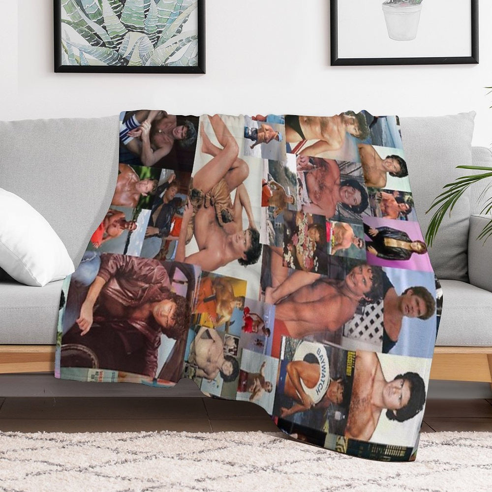 Hoff Chest Collage Wrinkle-free Throw Blanket