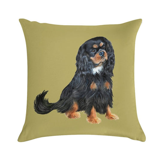 Cavalier King Charles Spaniel (black And Tan) Soft Anti-Pilling Throw Pillow