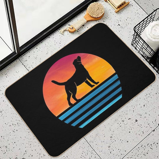 Funny Labrador Mom Dog Lover Vintage Silhouette Labrador Retriever Owner Gifts  Toxin-Free Bath Mat