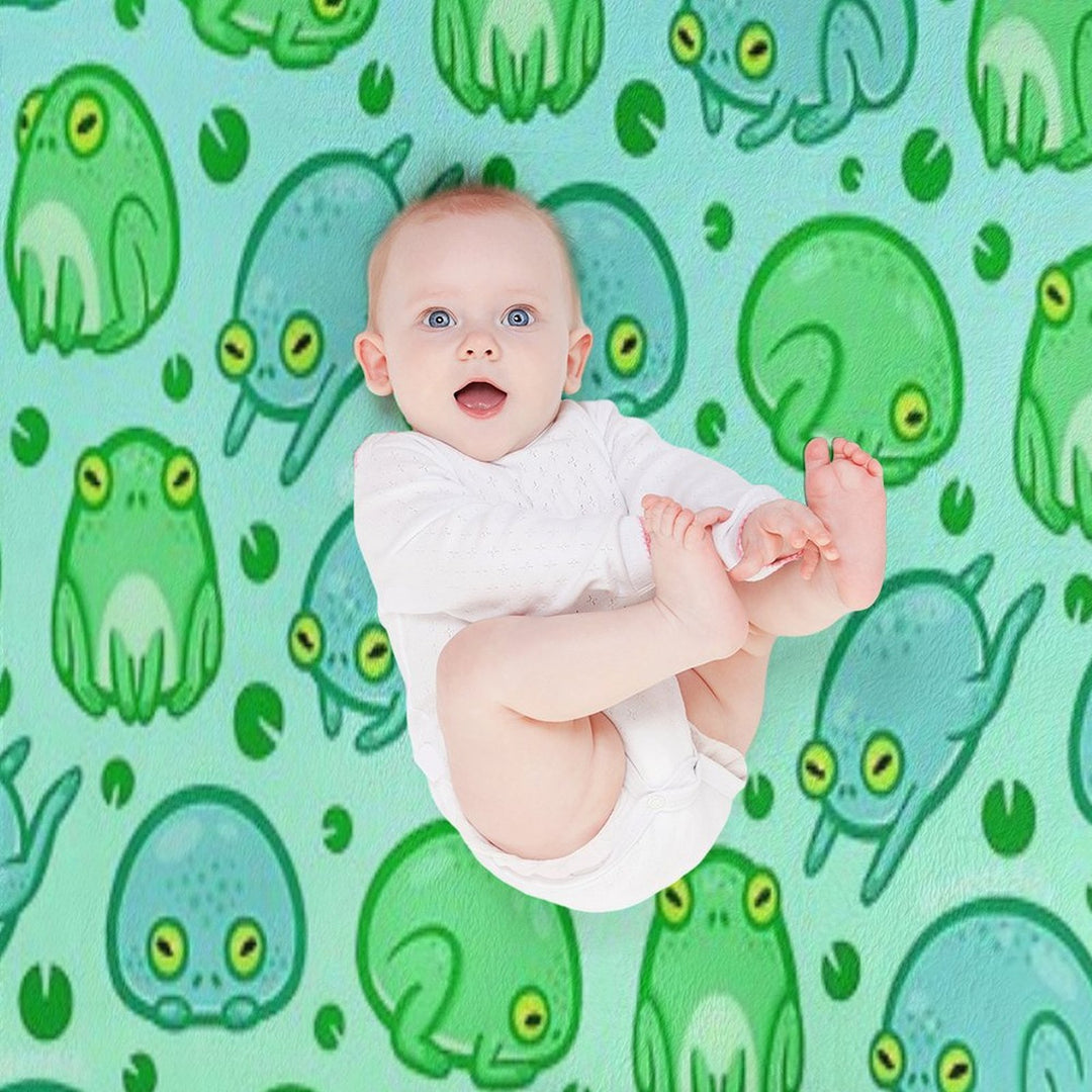Friendly Frogs Premium Throw Blanket