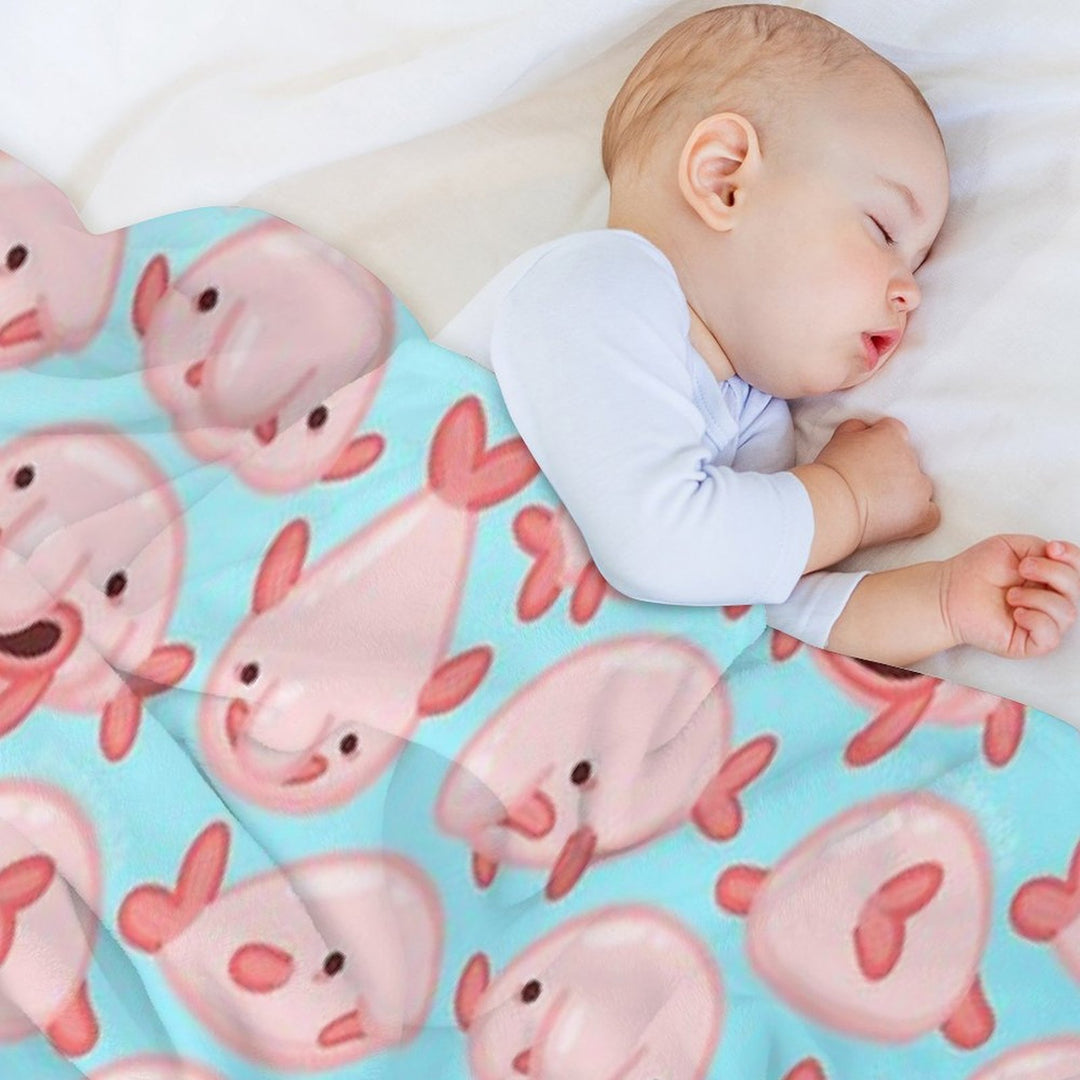 Blobfish Pattern Compact Throw Blanket