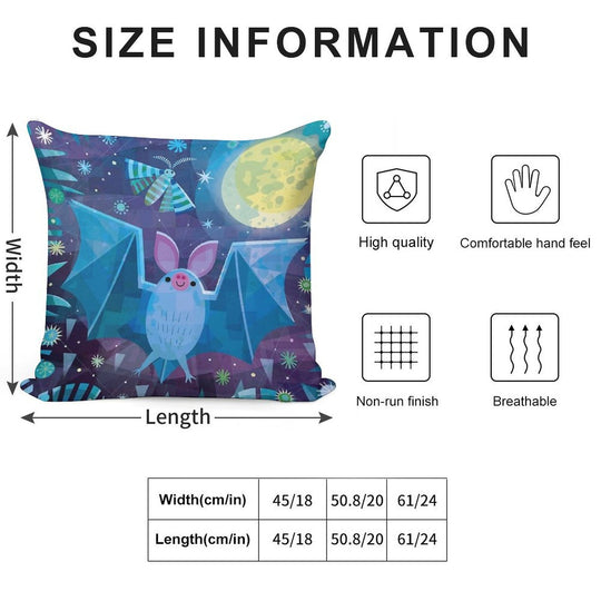 Bat And Moth Soft Decorative Cover Throw Pillow
