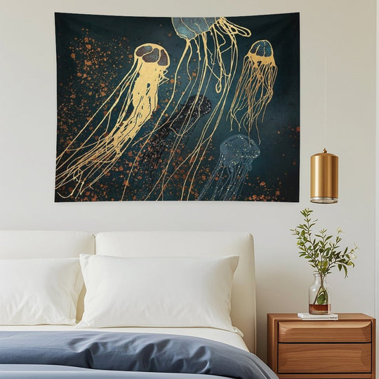 Metallic Jellyfish Tapestry