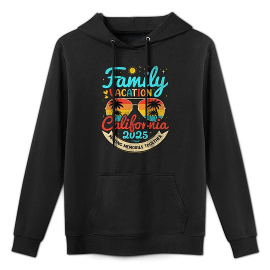 Vintage Family Vacation California 2025 California Group Adjustable Hood Hoodie