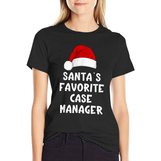 Christmas Santas Favorite Case Manager Funny Xmas Pajama  Oversized Silhouette T-Shirt