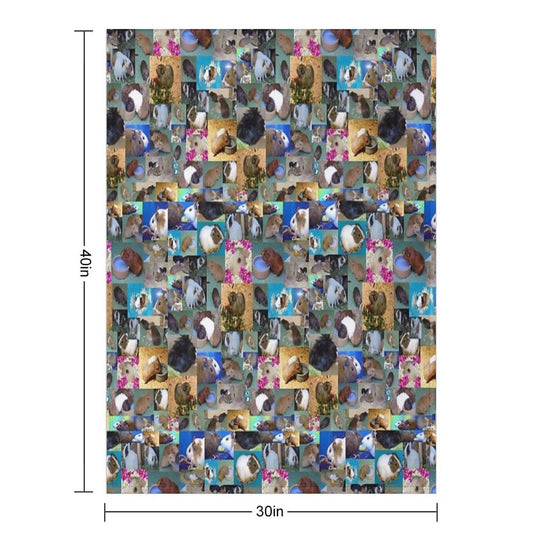 Happy Guinea Pigs Photo Collage Multi-functional Throw Blanket