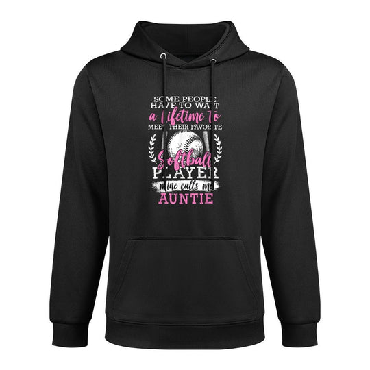 Softball Aunt of Softball Player Auntie Softball Fan Medium-Weight Fabric Hoodie