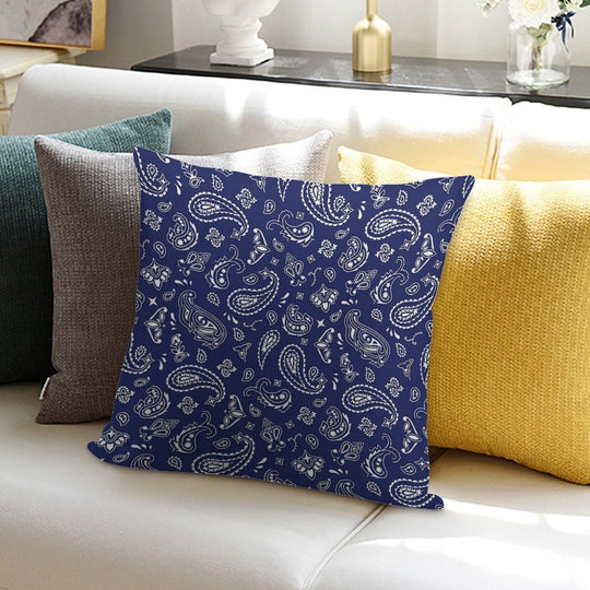 Blue Bandana Soft Warmth Comfort Throw Pillow