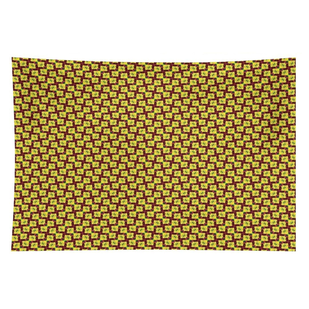 Gold And Green Angled Diamond Bowties on Red Tapestry