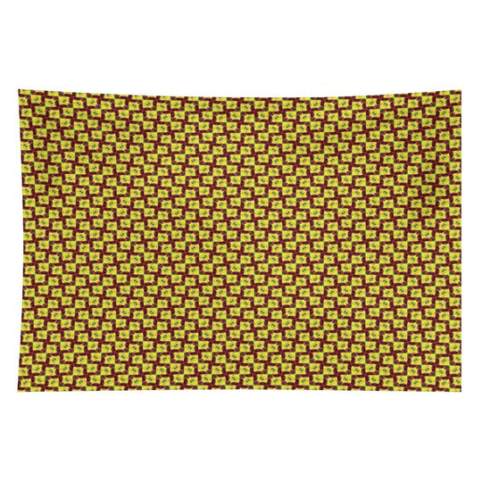 Gold And Green Angled Diamond Bowties on Red Tapestry