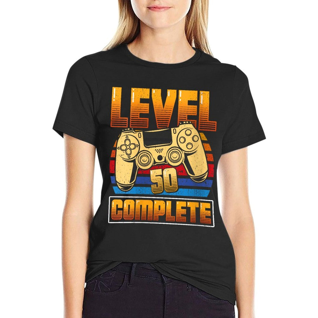 Womens 50th Birthday LEVEL 50 COMPLETE 50 Years Retro  Breathable T-Shirt