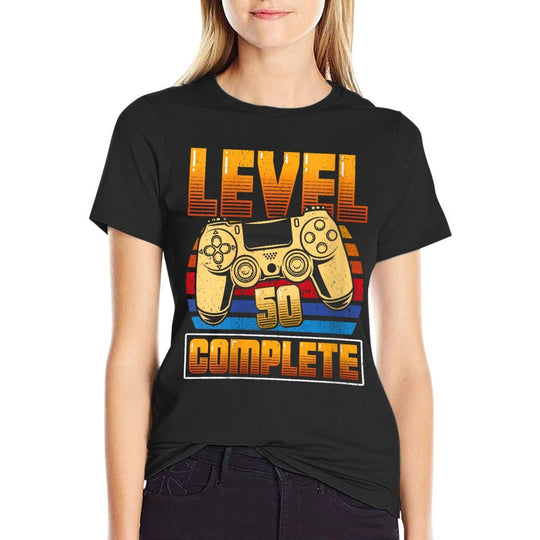 Womens 50th Birthday LEVEL 50 COMPLETE 50 Years Retro  Breathable T-Shirt