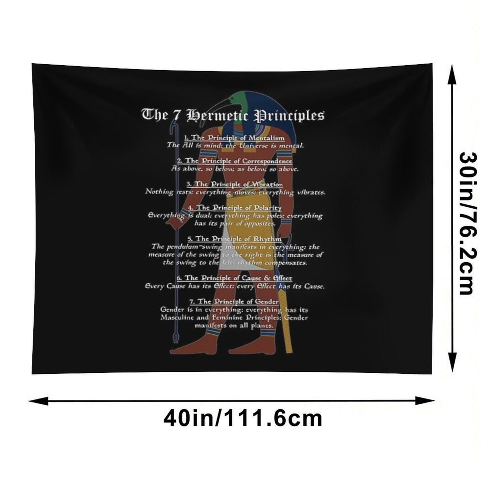 The 7 Hermetic Principles - Greek And Egyptian Philosophy (Thoth) Tapestry