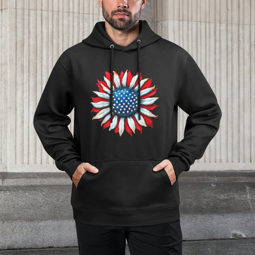 Sunflower American 4th of July Women Men Merica USA Layering Staple Hoodie