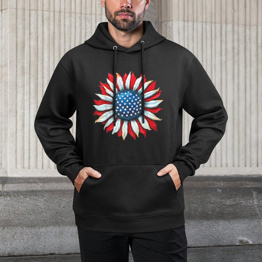 Sunflower American 4th of July Women Men Merica USA Layering Staple Hoodie