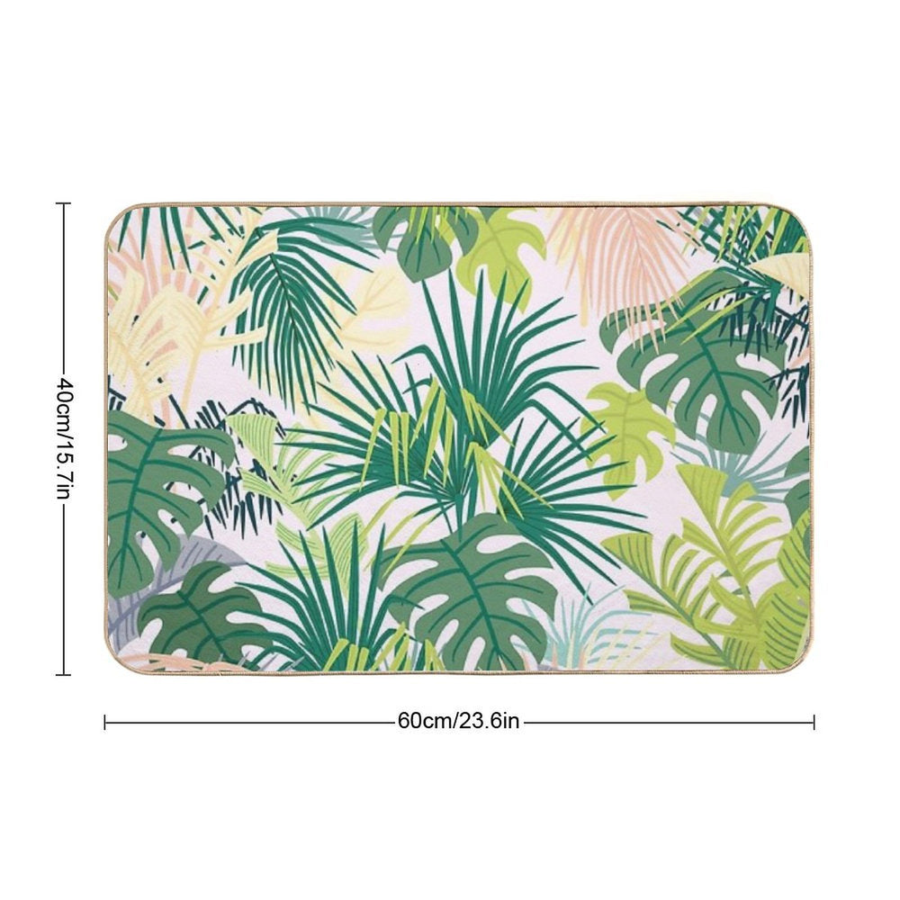 Pink Jungle Pattern  Repositionable Bath Mat