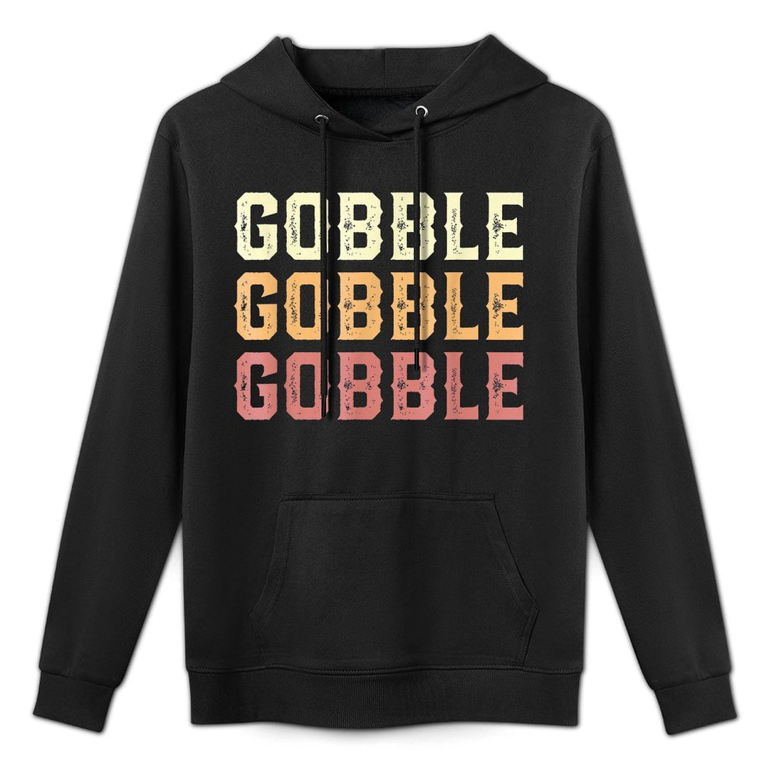 Thanksgiving Turkey Fun Gobble Gobble Gobble Men Boys Adjustable Hood Hoodie