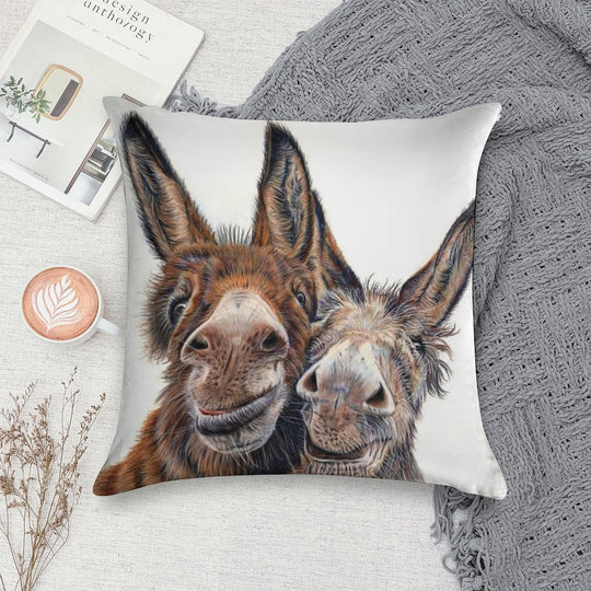 Donkeys - Hee Haw Soft Reinforced Edging Throw Pillow