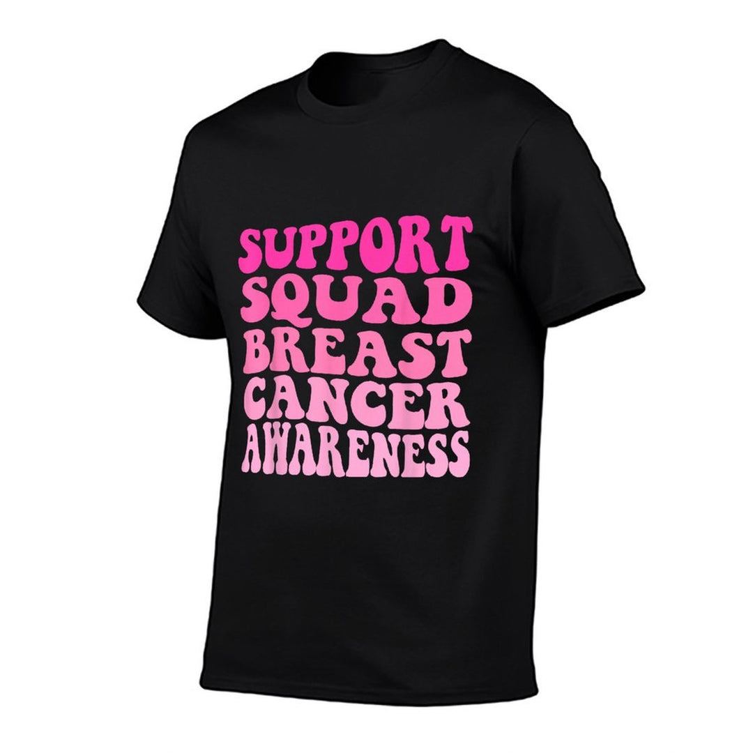 Groovy Support Squad Breast Cancer Pink Warriors Awareness  Breathable T-Shirt