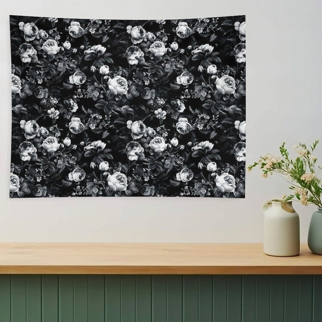 Roses Black And White Tapestry