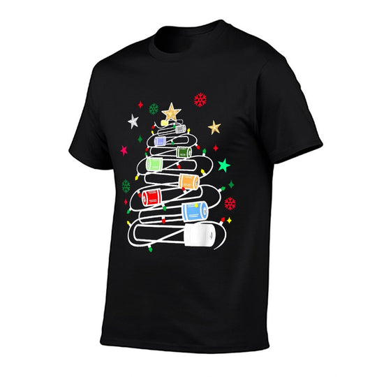 Chemistry Lab Scientist Phlebotomist Christmas Test Tubes Christmas Tree for Medical Professionals, Science Enthusiasts, Lab Tec  Oversized Silhouette T-Shirt
