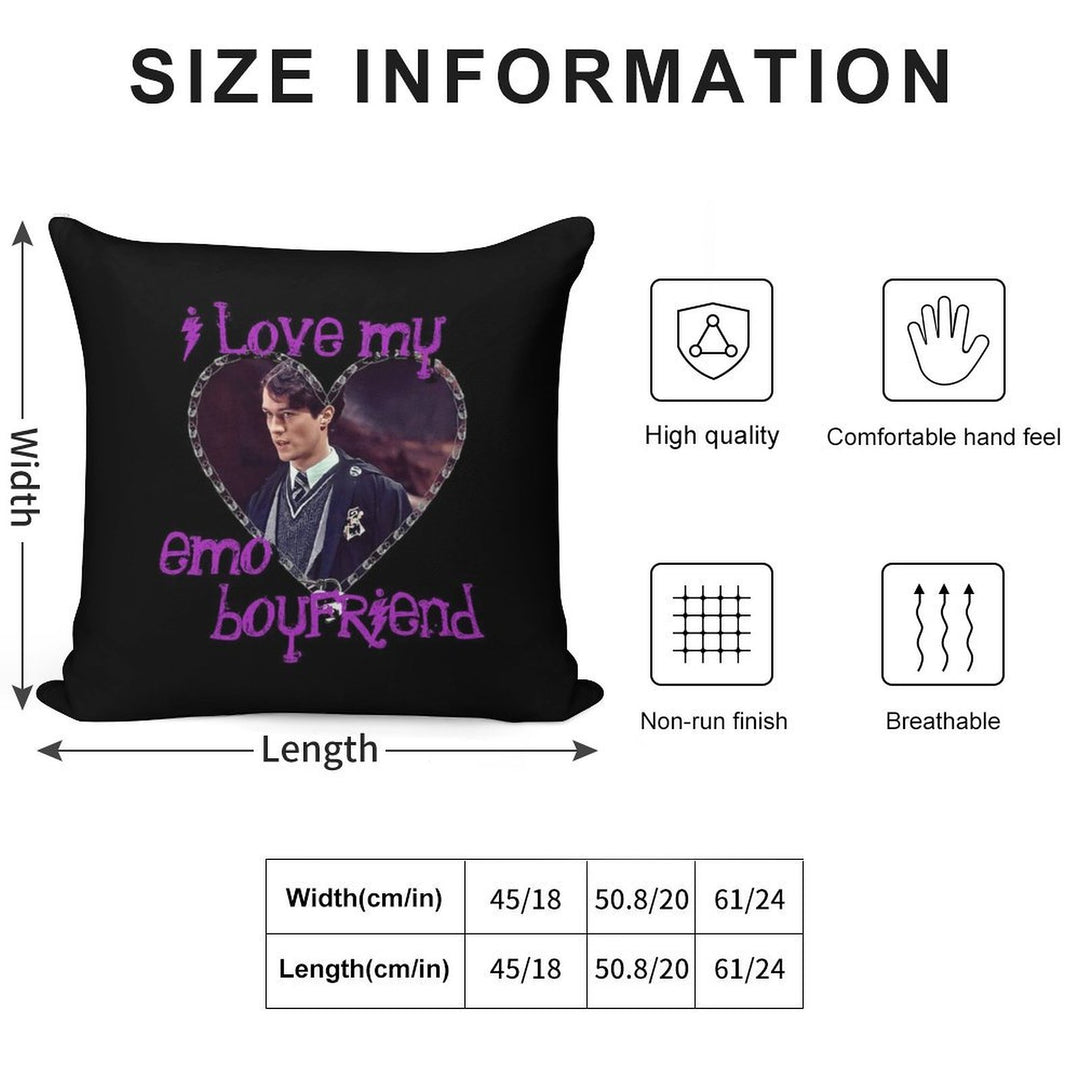 I Love My Emo Boyfriend - Tom Riddle Soft Warmth Comfort Throw Pillow